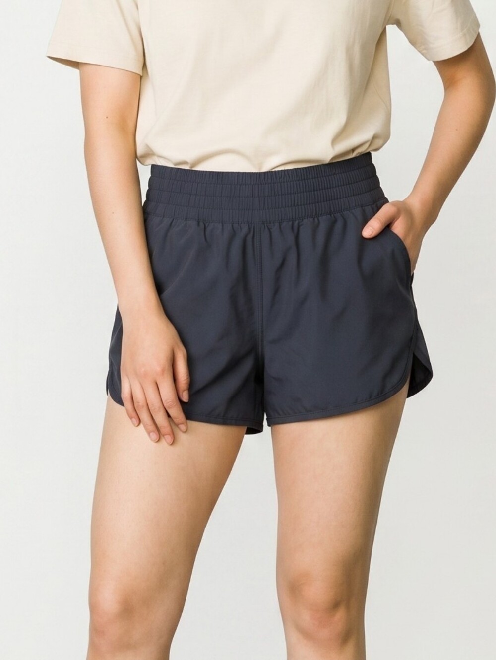 Xhilaration Black Women's Athletic Shorts with Elastic Waistband